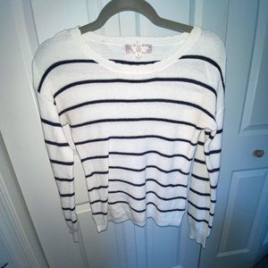 SOLD Pink Rose Striped Sweater